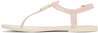 Valentino Garavani Pink Rubber VLogo Flat Sandals