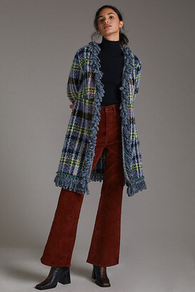 Anna Sui Tartan Coat By in Blue Size 4 - ShopStyle