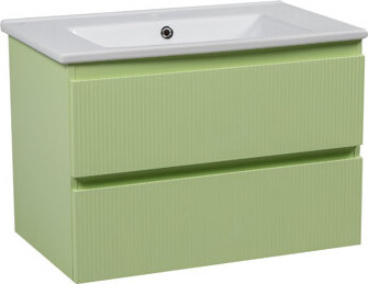 Latitude Run Modern Wall-Mounted Bathroom Vanity With Washbasin | Carlota Pistachio Matte Collection | Non-Toxic Fire-Resist GM MDF-28\