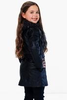 Thumbnail for your product : boohoo Girls Boutique Faux Leather Fur Collar Coat