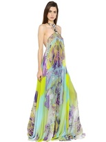Thumbnail for your product : Emilio Pucci Metal Necklace & Silk Chiffon Dress