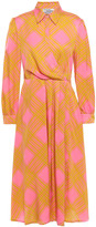 Thumbnail for your product : Baum und Pferdgarten Pleated Checked Stretch-silk Twill Dress
