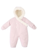 Thumbnail for your product : La Stupenderia Padded Baby Bunting With Faux Fur Trim
