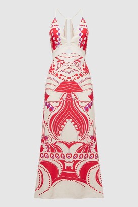 Reiss Abstract Print Maxi Dress