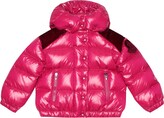 Thumbnail for your product : Moncler Enfant Chouette velvet-trimmed down jacket