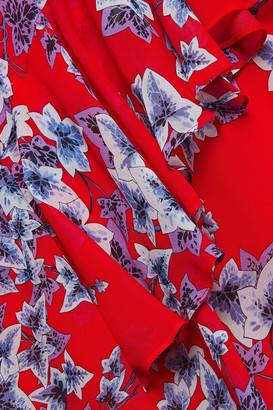 Philosophy di Lorenzo Serafini Asymmetric Ruffled Floral-print Chiffon Midi Dress