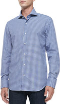 Thumbnail for your product : Neiman Marcus Button-Down Grid-Check Shirt, White/Blue/Navy