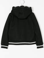 Thumbnail for your product : Simonetta zip up hoodie with flower appliqué