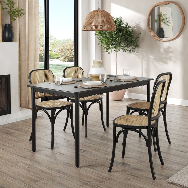 Dunelm Remi 6 Seater Rectangular Dining Table, Black Black ShopStyle