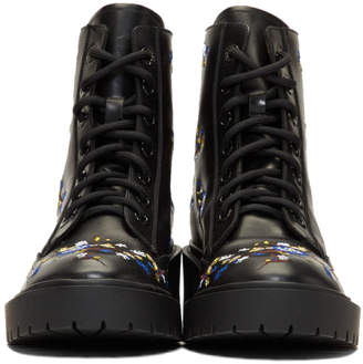 Kenzo Black Floral Pike Boots
