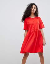 Thumbnail for your product : ASOS Design Button Front Short Sleeve Smock Dress