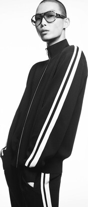 ウォーキング・ランニングウェア COS CONTRAST-STRIPE KNITTED TRACK JACKET CONTRAST-STRIPE KNITTED TRACK JACKET - NAVY / IVORY | COS