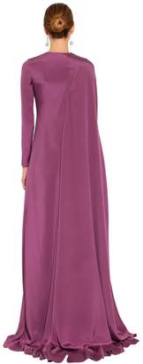 Valentino Draped Silk Long Dress