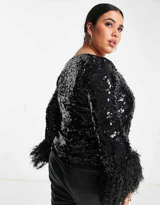 asos feather top