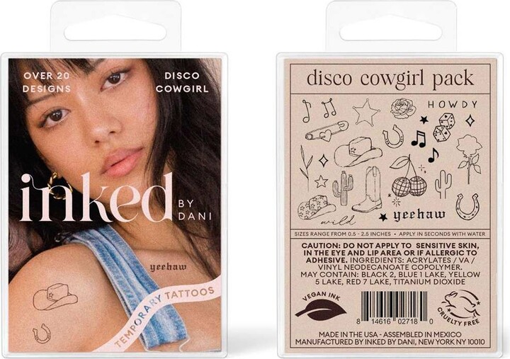 INKED by Dani Disco Cowgirl Temporary Tattoos