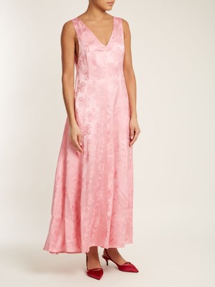 ALEXACHUNG Open-back Floral-jacquard Dress - Pink