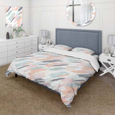 Design Art Pink Green Boho II - Boho Duvet Cover Set