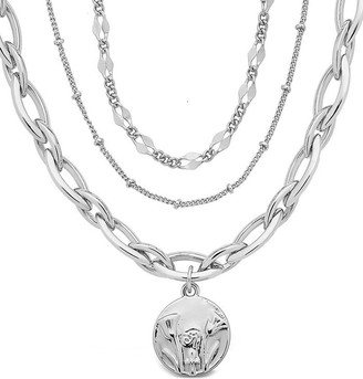 Sterling Forever Rhodium Plated Egyptian Pendant Necklace