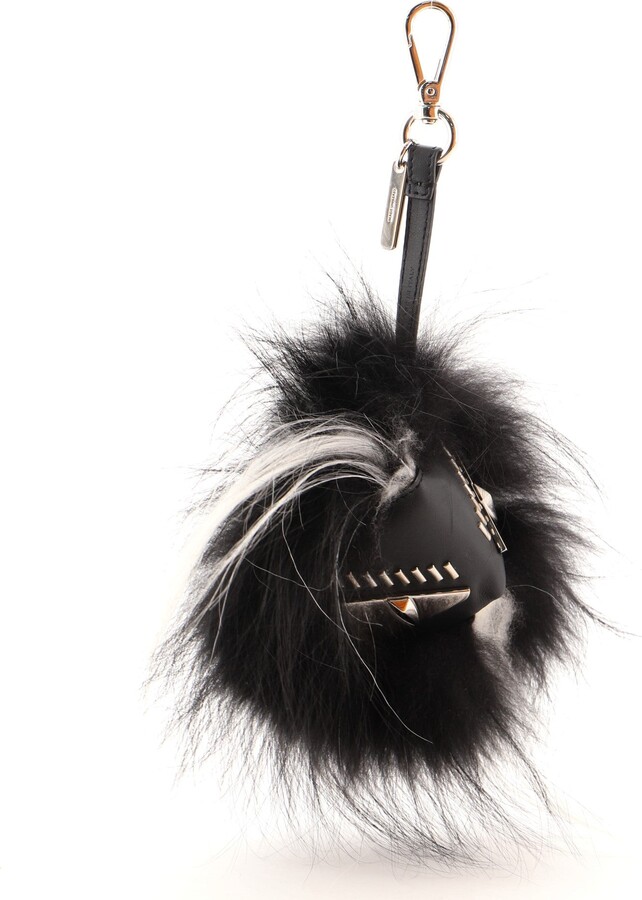 Fendi Monster Bug Bag Charm Fur with Leather Black - ShopStyle