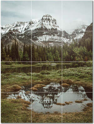 Picture-Tiles.com Mountains Photo 4.25'' x 4.25'' Satin Ceramic Decorative Mural