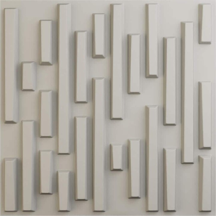 19 5/8 in. x 19 5/8 in. Staggered Brick EnduraWall Decorative 3D Wall Panel, Satin Blossom White (Covers 2.67 Sq. Ft.)