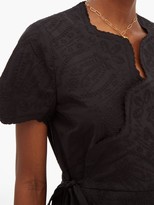 Thumbnail for your product : Sir - Delilah Broderie-anglaise Cotton Wrap Mini Dress - Black