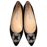 Thumbnail for your product : Manolo Blahnik Black Leather Ballet flats