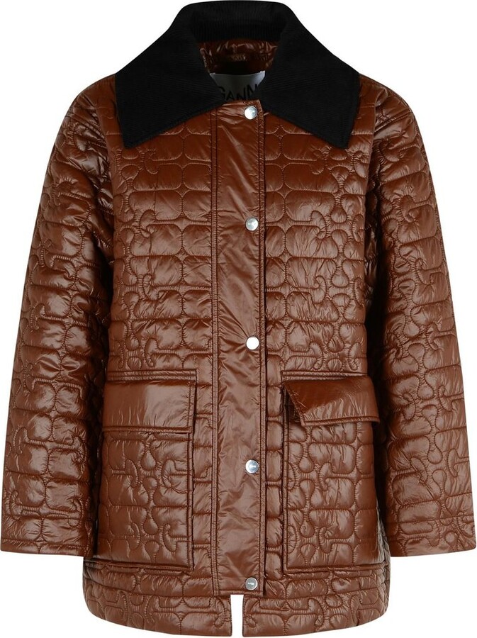 Ganni Navy Recycled Puffer Jacket ShopStyle