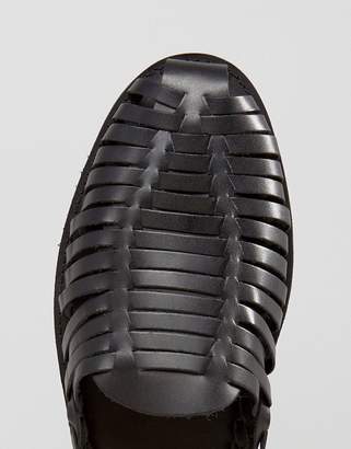 Kg Kurt Geiger Kg By Kurt Geiger Woven Sandals In Black Leather