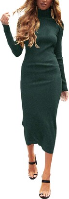 turtleneck bodycon maxi dress