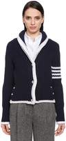 Thumbnail for your product : Thom Browne Intarsia Stripes Wool Knit Cardigan