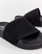 Thumbnail for your product : Pool' Asos Design ASOS DESIGN Flipside knitted pool sliders in black