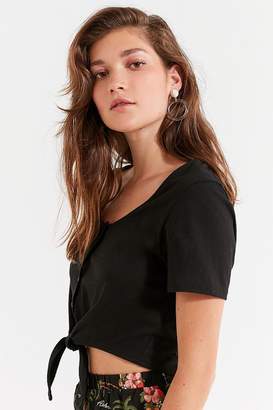 Urban Outfitters Tie-Front Button-Down Tee