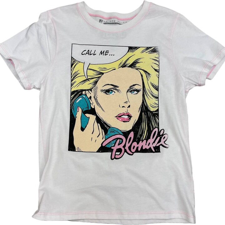 Prince Peter Women's Blonde Comic Graphic Tee In White