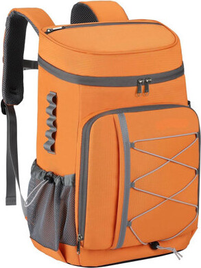 PET SUPPLY PLUS INC Cooler Backpack ,50 Can Insulated Soft Cooler Lunch Bag For Camping, Beach, Hiking & Shopping,(Orange)