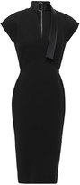 Thumbnail for your product : Victoria Beckham Quilted Silk Satin-trimmed Bonded Crepe Dress