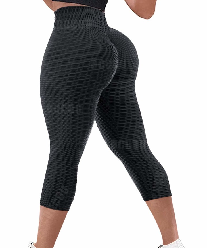 Anti Cellulite Textured Lifting Leggings for Women Scrunch High Waist Yoga Pants Butt Lift Tummy Control Workout Tights 