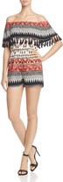 Thumbnail for your product : Aqua Tassel Off-the-Shoulder Printed Romper - 100% Exclusive