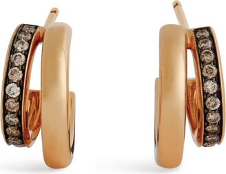 Pomellato Rose Gold And Diamond Together Hoop Earrings