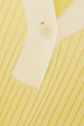 KING & TUCKFIELD + Net Sustain Two-tone Ribbed Merino Wool Midi Dress - Yellow