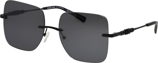 Michael Kors MichaelKorsQUEBECMK11501005/1WomensSquareSunglassesGreySolidBackMirror55mm