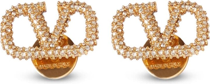 Crystal v logo signature stud earrings - Valentino Garavani - Women
