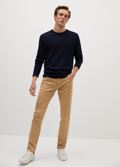 MANGO MAN - Slim fit denim-effect serge pants beige - 26 - Men - ShopStyle  Chinos & Khakis