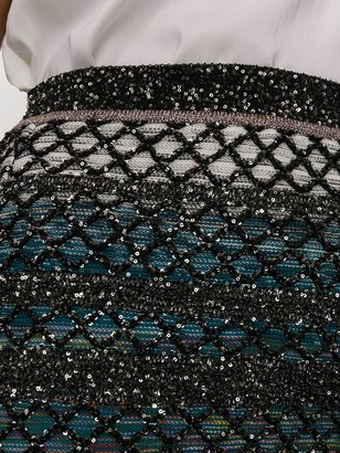 Missoni Metallic Lattice-Knit Mini Skirt