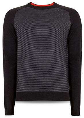 Ted Baker Topup Long-Sleeve Striped Crewneck Sweater