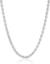 Thumbnail for your product : Amazon Essentials Sterling Silver Diamond Cut Rope Chain Necklace