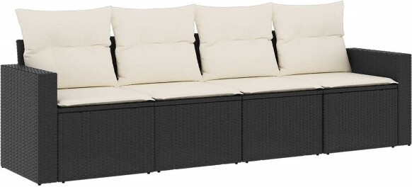 VidaXL vidaXLGardenSofaSetBlackPERattan4PieceSetModular