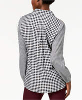 Thumbnail for your product : NY Collection Printed Tie-Front Shirt