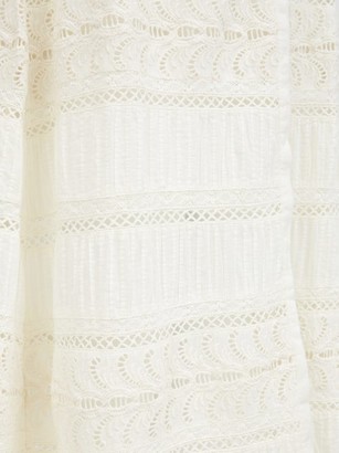 LoveShackFancy Flora Embroidered-cotton Midi Dress - Cream