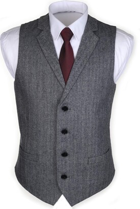 Ruth&Boaz 2Pockets 4Buttons Business Tailored Collar Suit Waistcoat 